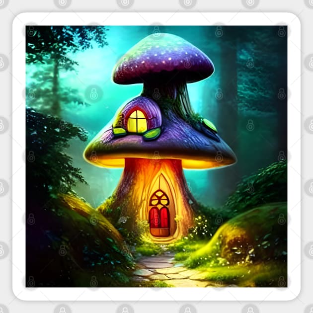 Enchanting Home for Sale (6) - Magic Mushroom House Sticker by TheThirdEye